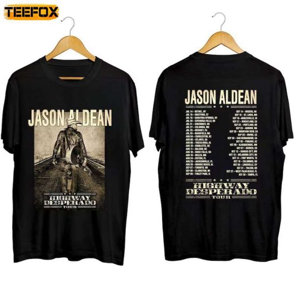 Jason Aldean Highway Desperado Tour 2023 Adult Short Sleeve T Shirt 1