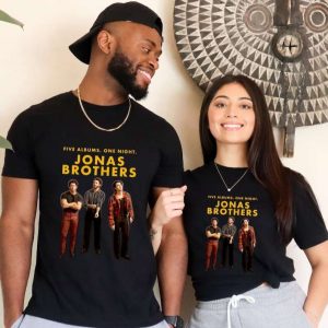 Jonas Brothers Band Five Albums One Night The Tour 2023 Short Sleeve T Shirt 1