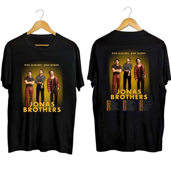 Jonas Brothers Five Albums One Night The Tour 2023 Band Short Sleeve T Shirt