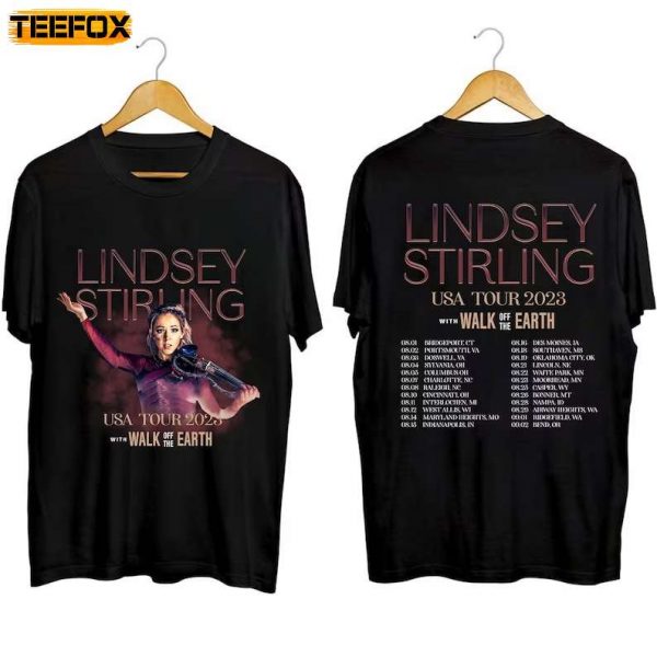 Lindsey Stirling With Walk off the Earth Tour 2023 Adult Short Sleeve T Shirt 1
