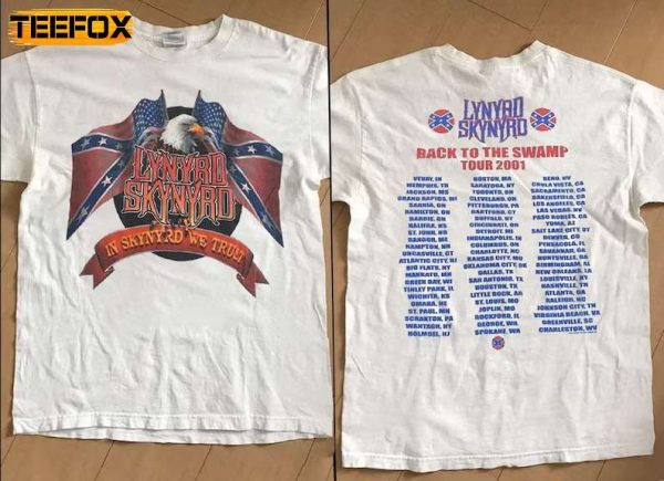 Lynyrd Skynyrd Back To The Swamp Tour 2001 Short Sleeve T Shirt