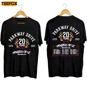 Parkway Drive Monsters of Oz 2023 Adult Short Sleeve T Shirt