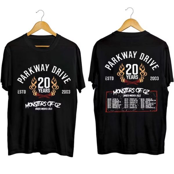 Parkway Drive Monsters of Oz US Tour 2023 Short Sleeve T Shirt
