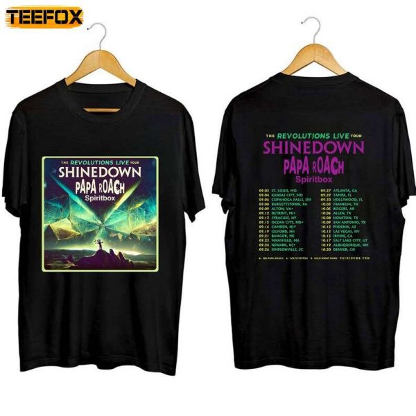 Shinedown The Revolutions Live Tour 2023 Adult Short Sleeve T Shirt