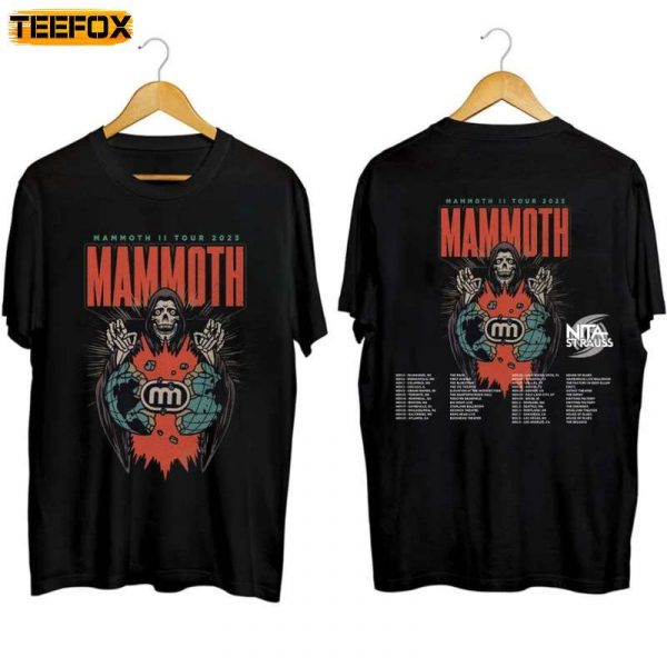 The Mammoth II Tour with Nita Strauss Tour 2023 Adult Short Sleeve T Shirt