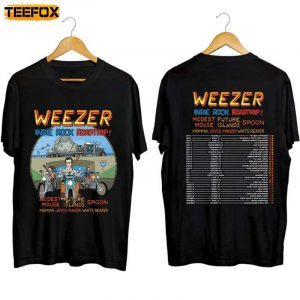 Weezer Indie Rock Roadtrip Tour 2023 Adult Short Sleeve T Shirt