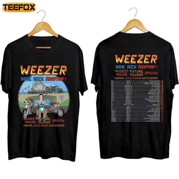 Weezer Indie Rock Roadtrip Tour 2023 Adult Short Sleeve T Shirt