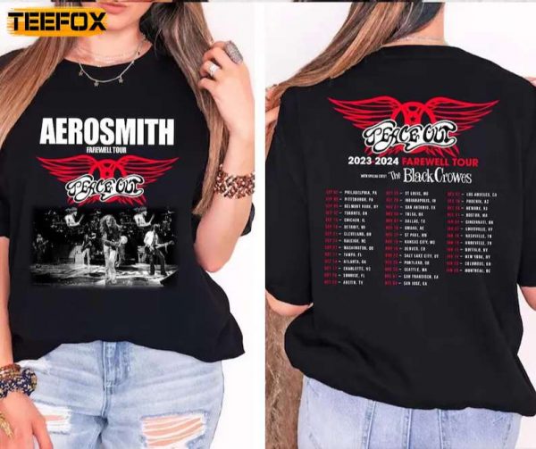 Aerosmith 2023 2024 Peace Out Farewell Tour Adult Short Sleeve T Shirt