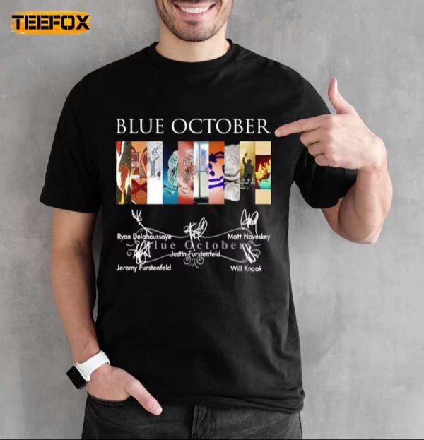 Blue October Band Signatures Short Sleeve T Shirt