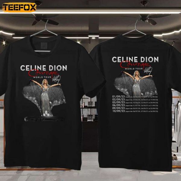 Celine Dion Courage World Tour 2023 Adult Short Sleeve T Shirt