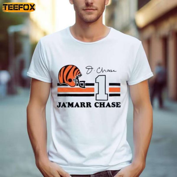 Cincinnati Bengals Ja'Marr Chase 1 Signature Adult Short Sleeve T Shirt