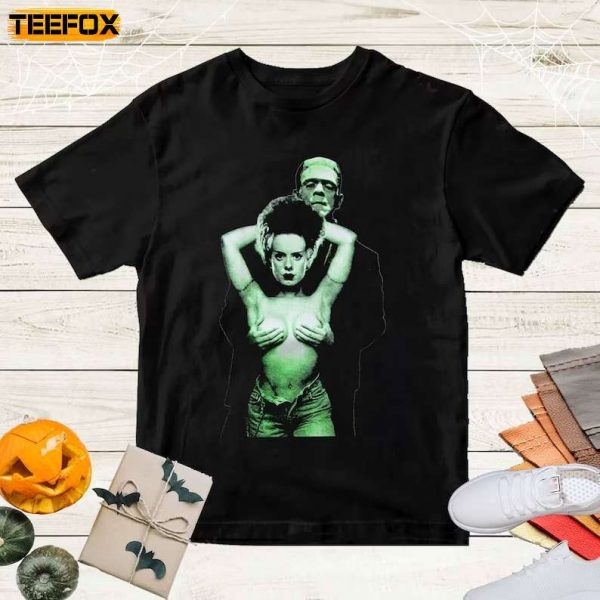 Frankenstein And Bride Horror Monster Movie Short Sleeve T Shirt