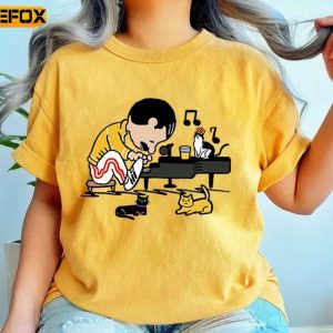 Freddie Mercury Charlie Brown Adult Short Sleeve T Shirt