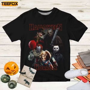 Halloween Squad Michael Myers Chucky Freddy Krueger Jason Voorhees Short Sleeve T Shirt