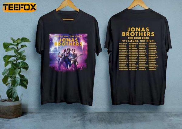 Jonas Brothers Five Albums One Night Tour Short Sleeve T Shirt