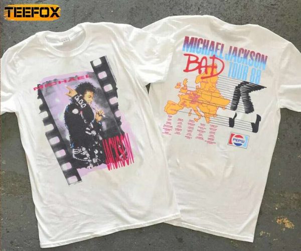 Michael Jackson Bad Tour 88 Adult Short Sleeve T Shirt