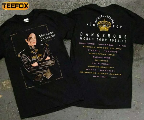 Michael Jackson Dangerous World Tour 1992 93 Adult Short Sleeve T Shirt