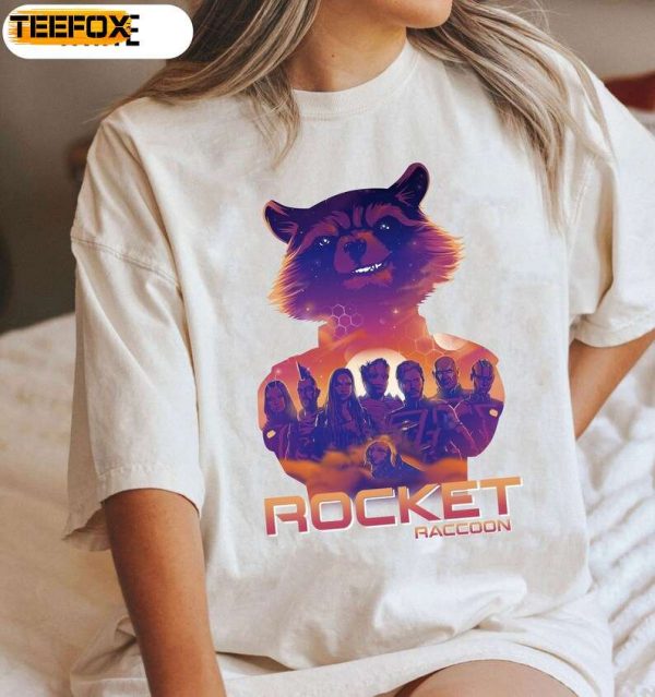Rocket Raccoon Guardians Of The Galaxy Poster Adult Short Sleeve T Shirt