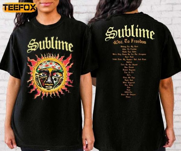 SUBLIME 40 Oz To Freedom Tour Adult Short Sleeve T Shirt