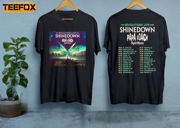 Shinedown Band The Revolutions Live Tour 2023 Short Sleeve T Shirt