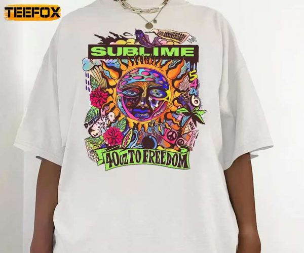 Sublime 40 Oz To Freedom 30th Anniversary Adult Short Sleeve T Shirt