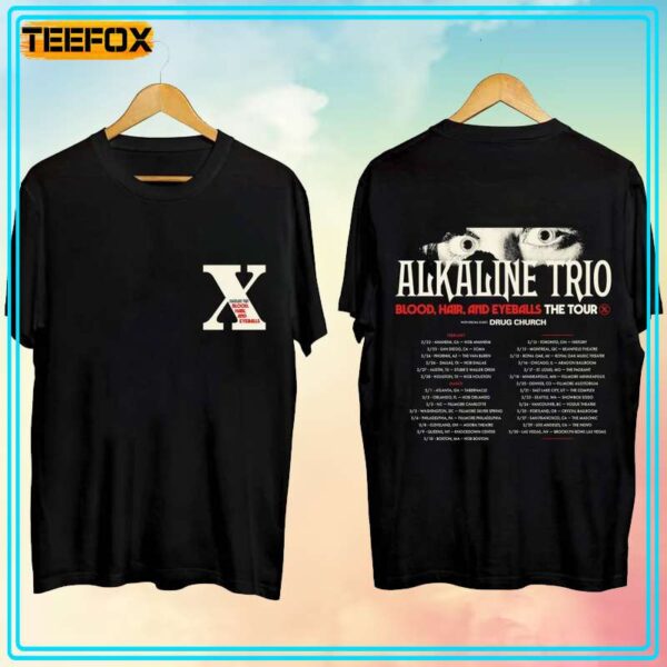 Alkaline Trio Blood Hair and Eyeballs Tour 2024 Concert Dates T Shirt