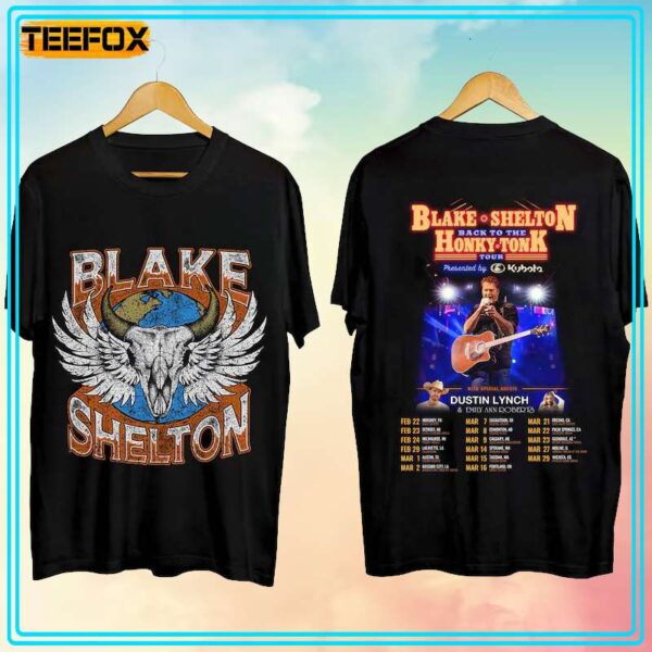 Blake Shelton Back to the Honky Tonk Tour 2024 Concert Dates T Shirt