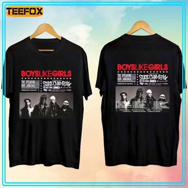 Boys Like Girls The Speaking Our Language Tour 2023 Concert Dates T Shirt