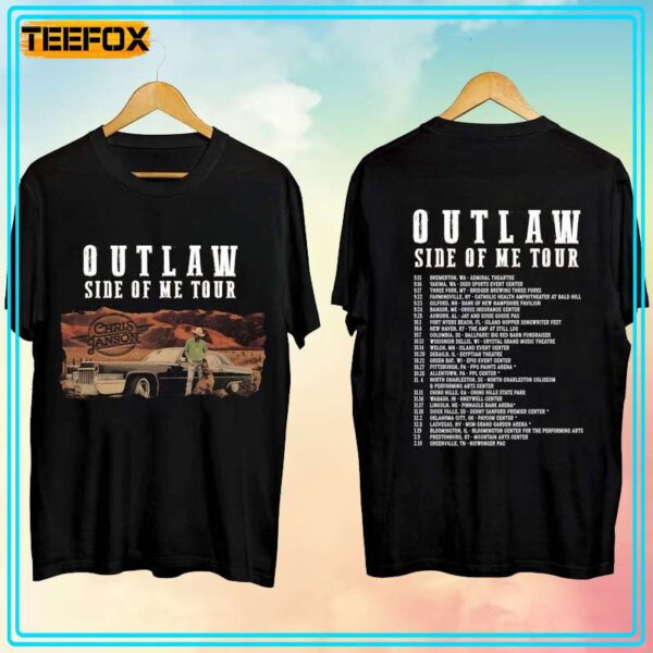 Chris Janson Outlaw Side Of Me Tour 2023 Concert Dates T Shirt