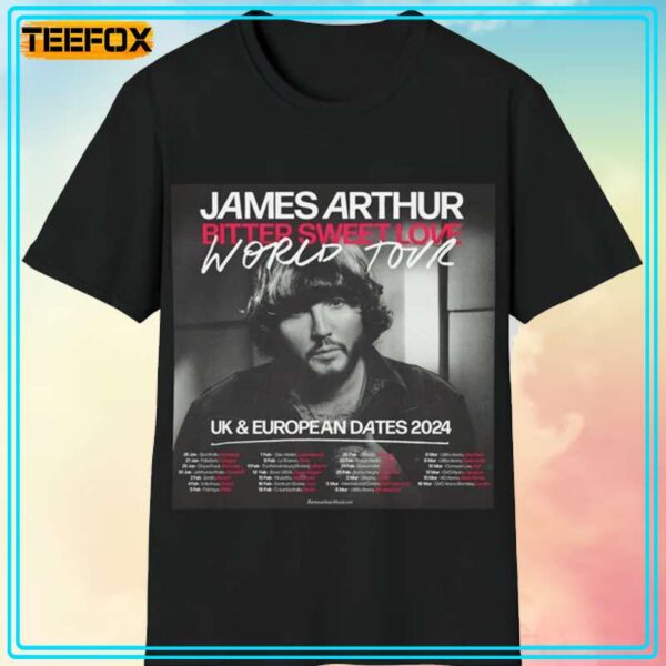 James Arthur Bitter Sweet Love Worl Tour 2024 T Shirt