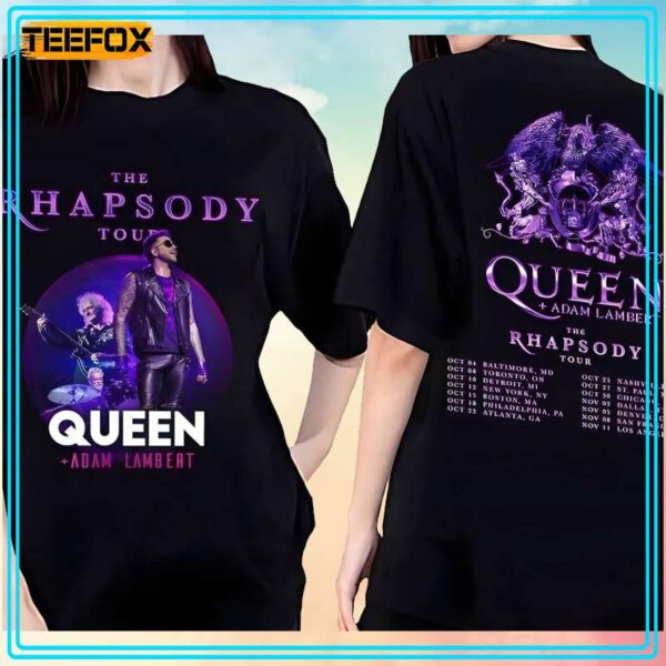 Queen Adam Lambert Rhapsody Tour 2023 Concert Dates T Shirt