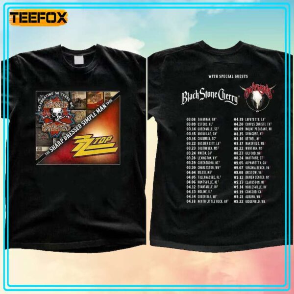 Lynyrd Skynyrd ZZ Top Tour 2024 Short Sleeve T Shirt 1