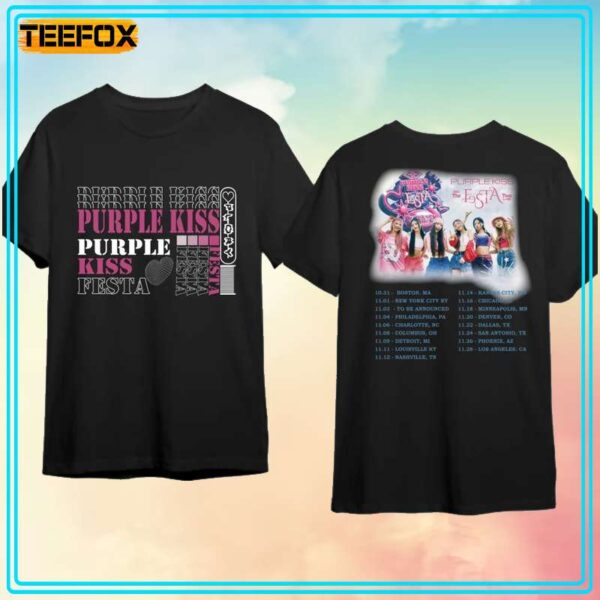 Purple Kiss Kpop Festa Tour 2023 Short Sleeve T Shirt