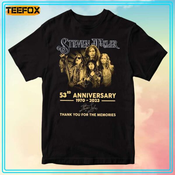 Steven Tyler 53rd Anniversary 1970 2023 Signature Short Sleeve T Shirt