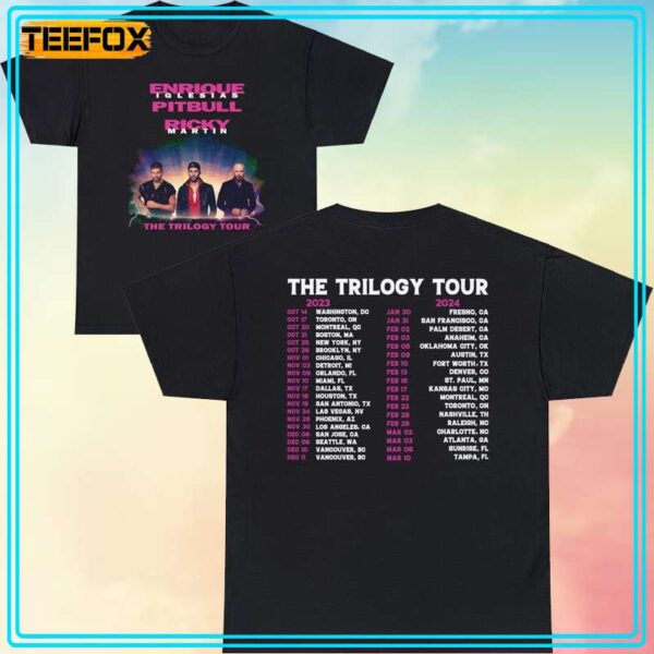 The Trilogy Tour 2023 2024 Ricky Martin And Pitbull Short Sleeve T Shirt