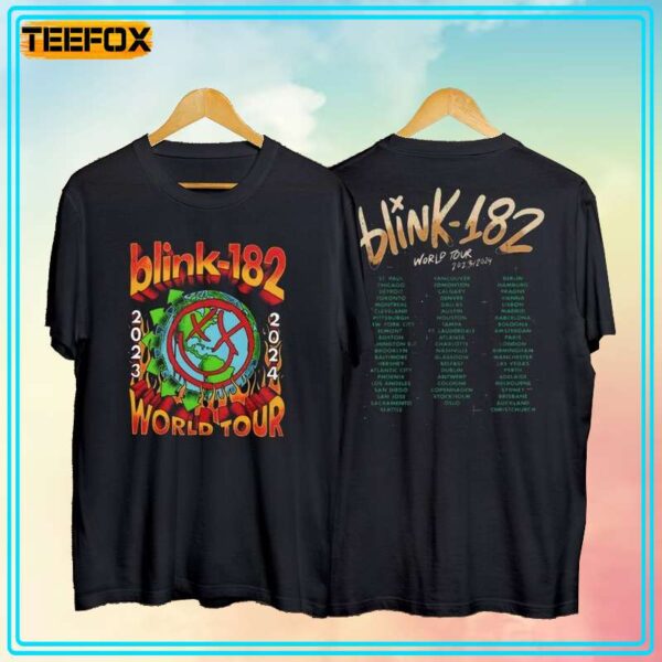 Blink 182 Band World Tour 2023 2024 Short Sleeve T Shirt