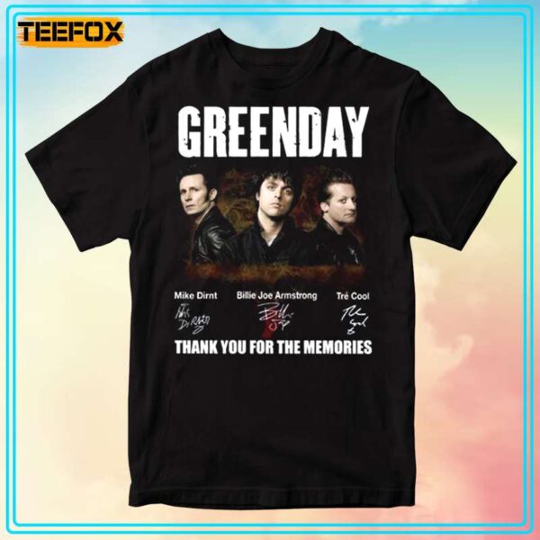 Green Day Band Signatures Short Sleeve T Shirt