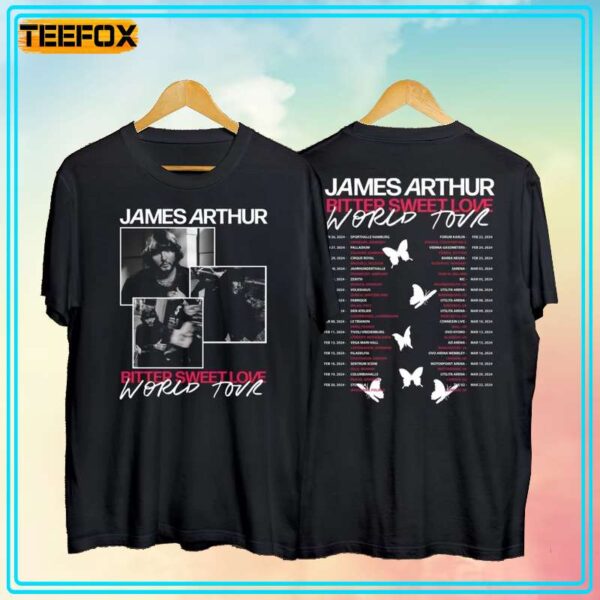 James Arthur Bitter Sweet Love World Tour 2024 Short Sleeve T Shirt