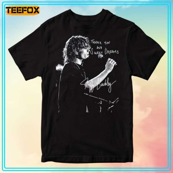 Jeff Buckley Thank You and Sweet Dreams Signature Short Sleeve T Shirt