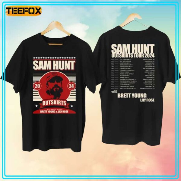 Sam Hunt Outskirts Tour Concert 2024 Music T Shirt