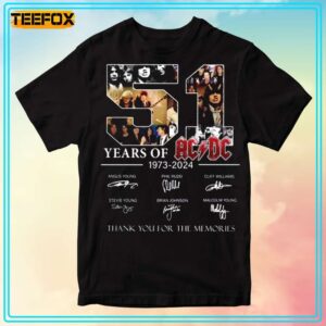 51 Years of ACDC 1973 2024 Signatures T Shirt