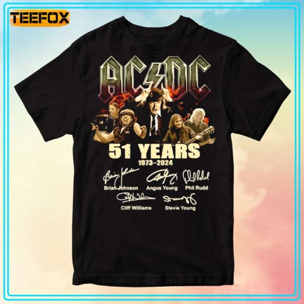 ACDC 51 Years 1973 2024 Band T Shirt