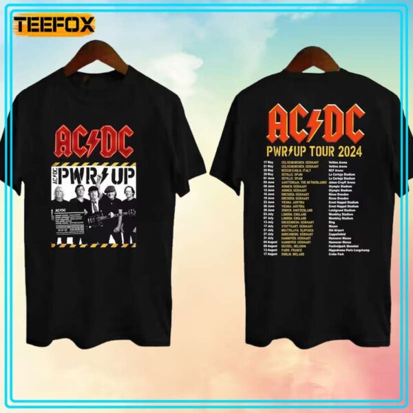 ACDC Pwr Up World Tour 2024 Music Concert T Shirt