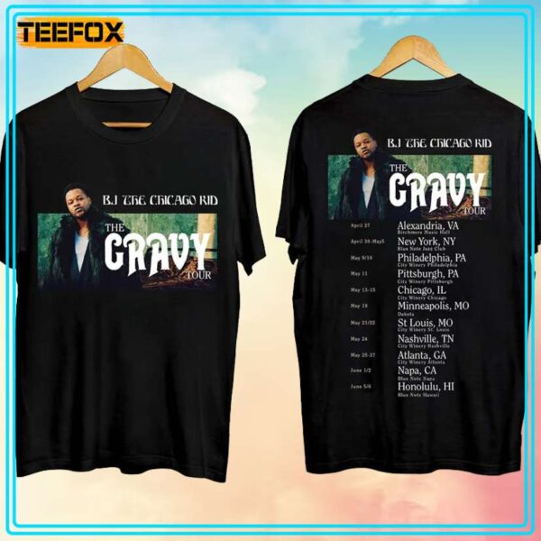 BJ The Chicago Kid The Gravy Tour 2024 Concert T Shirt