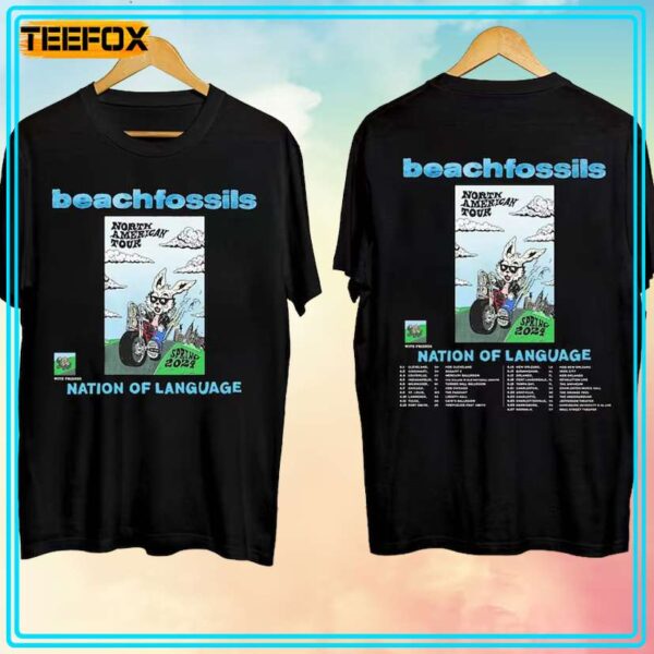 Beach Fossils Nation of Language Tour 2024 T Shirt