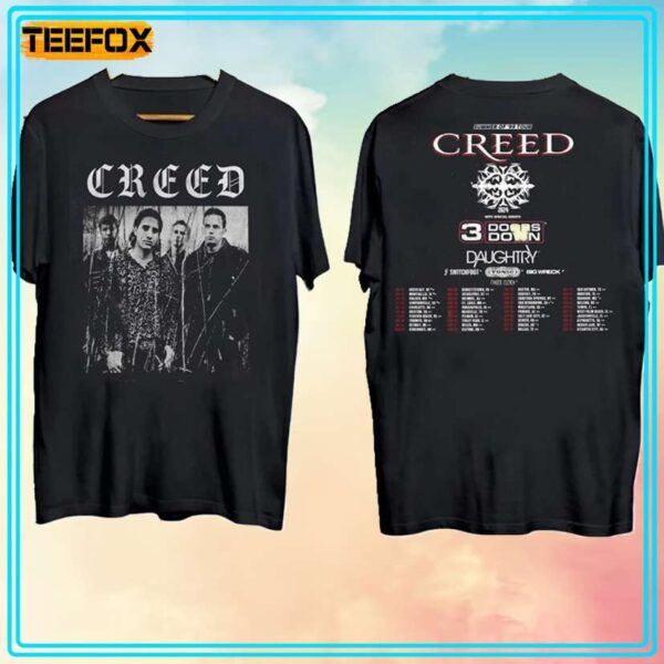 Creed Band Summer of 99 Tour 2024 3 Doors Down T Shirt