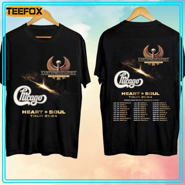 Earth Wind And Fire And Chicago Heart Soul Tour 2024 T Shirt