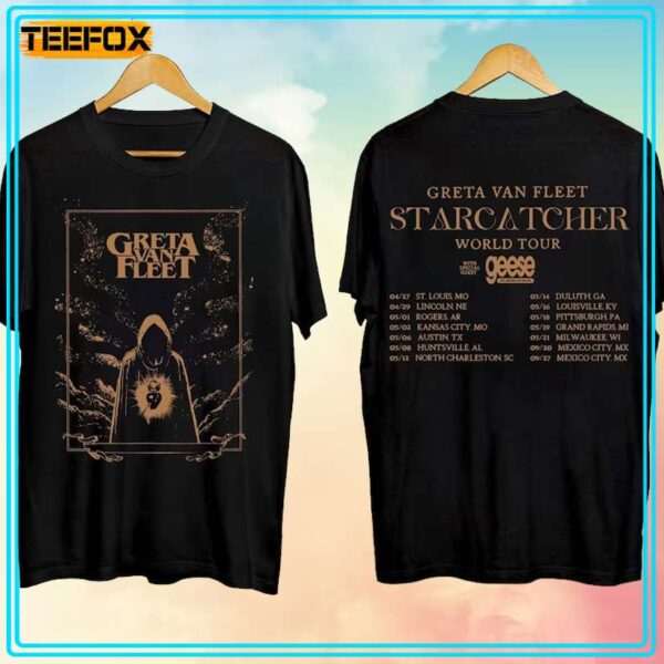 Greta Van Fleet Starcatcher World Tour 2024 Music Band T Shirt