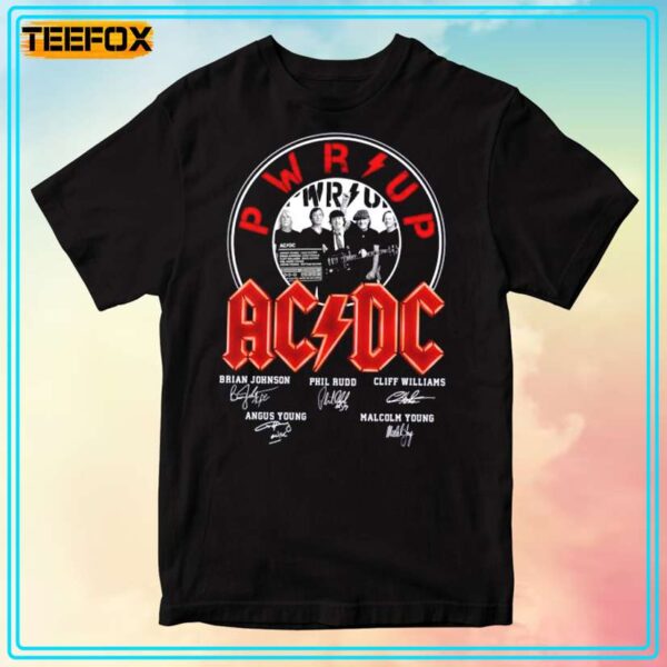 ACDC Pwr Up Tour 2024 Signatures Band T Shirt