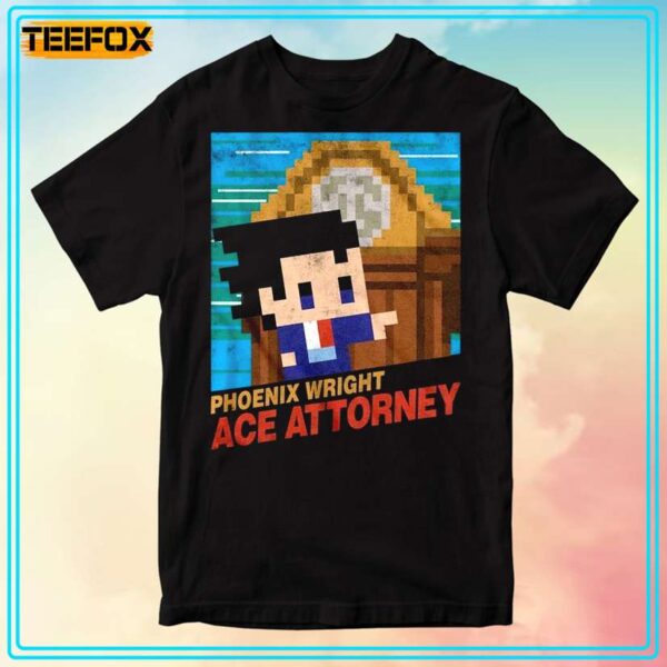 Ace Attorney Phoenix Wright 8 Bit T Shirt